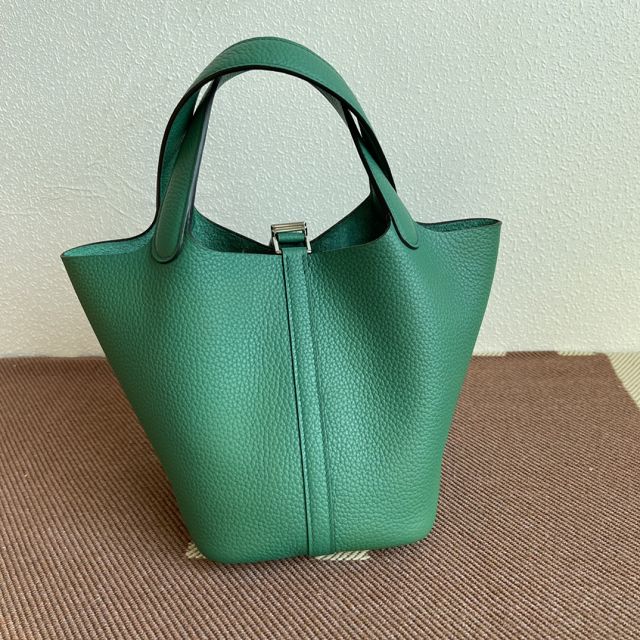 Hermes original togo leather picotin lock bag HP0022 vert verigo