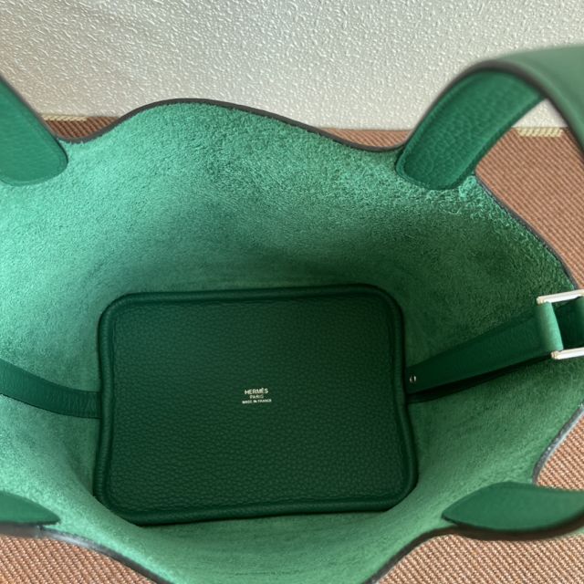 Hermes original togo leather picotin lock bag HP0022 vert verigo