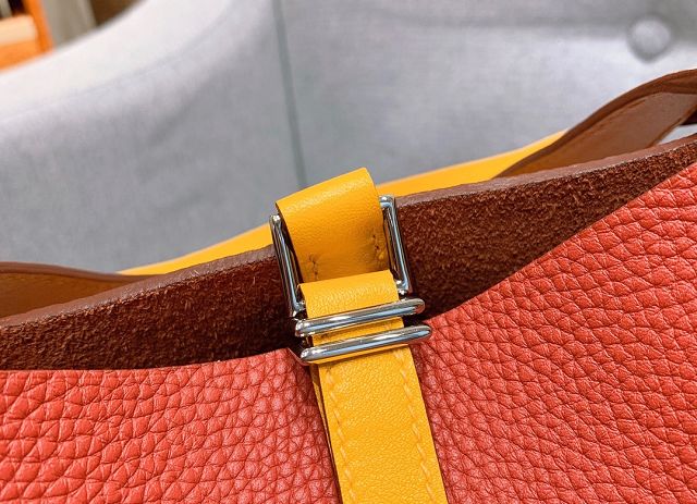 Hermes original togo leather small picotin lock bag HP0018 bois de rose