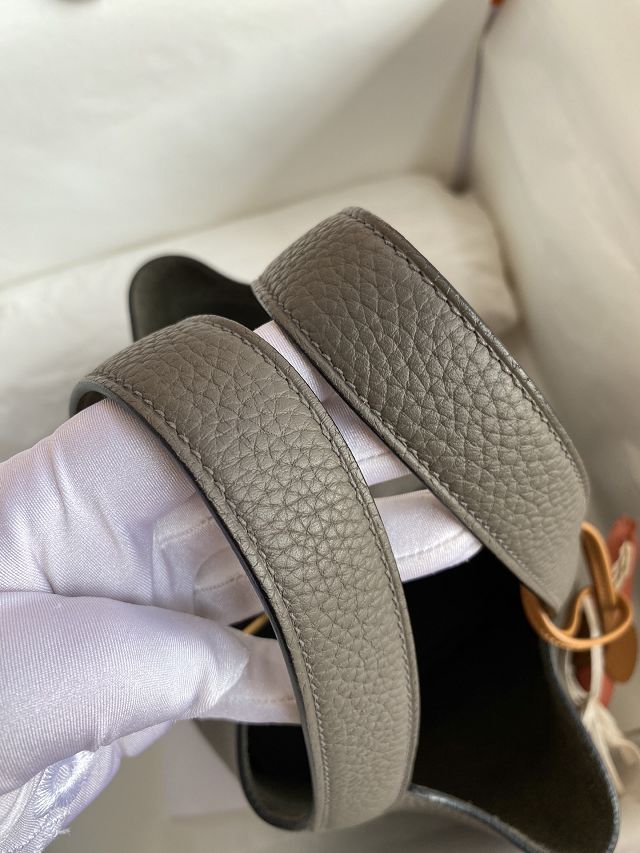 Hermes original togo leather picotin lock bag HP0022 gris etain