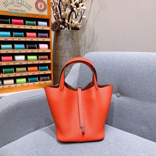 Hermes original togo leather picotin lock bag HP0022 red