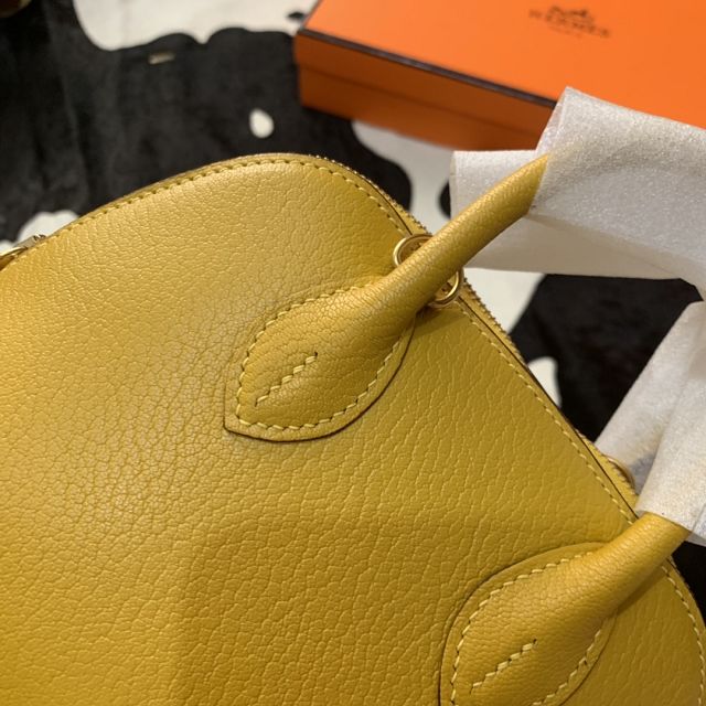 Hermes original chevre leather mini bolide bag H018 amber