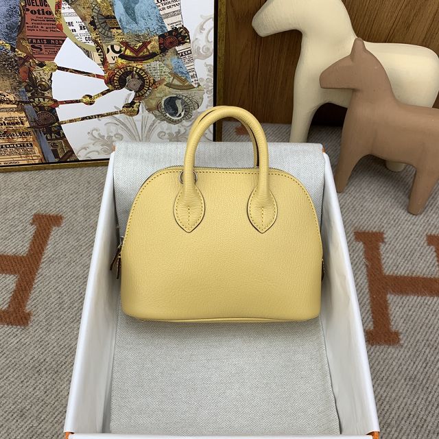 Hermes original chevre leather mini bolide bag H018 foin 