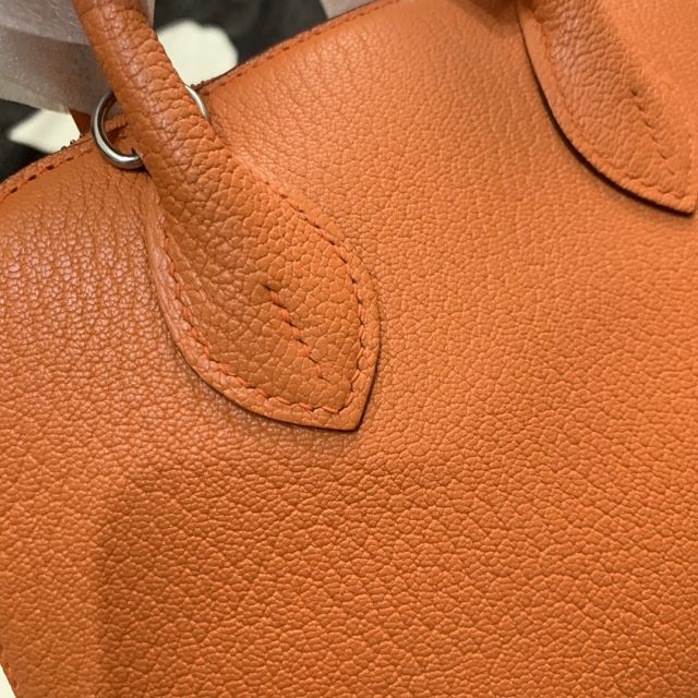 Hermes original chevre leather mini bolide bag H018 orange