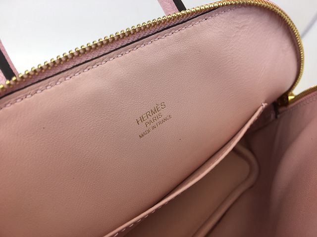 Hermes original chevre leather mini bolide bag H018 rose sakura