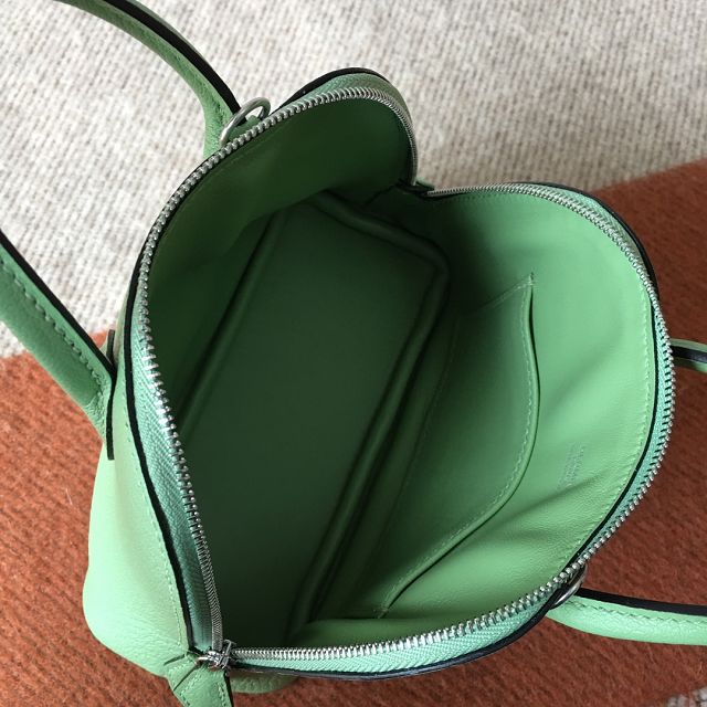 Hermes original chevre leather mini bolide bag H018 vert criquet