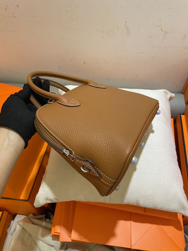 Hermes original togo leather bolide 25 bag B025 gold brown