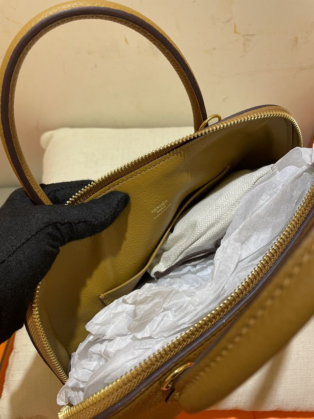 Hermes original togo leather bolide 25 bag B025 sesame