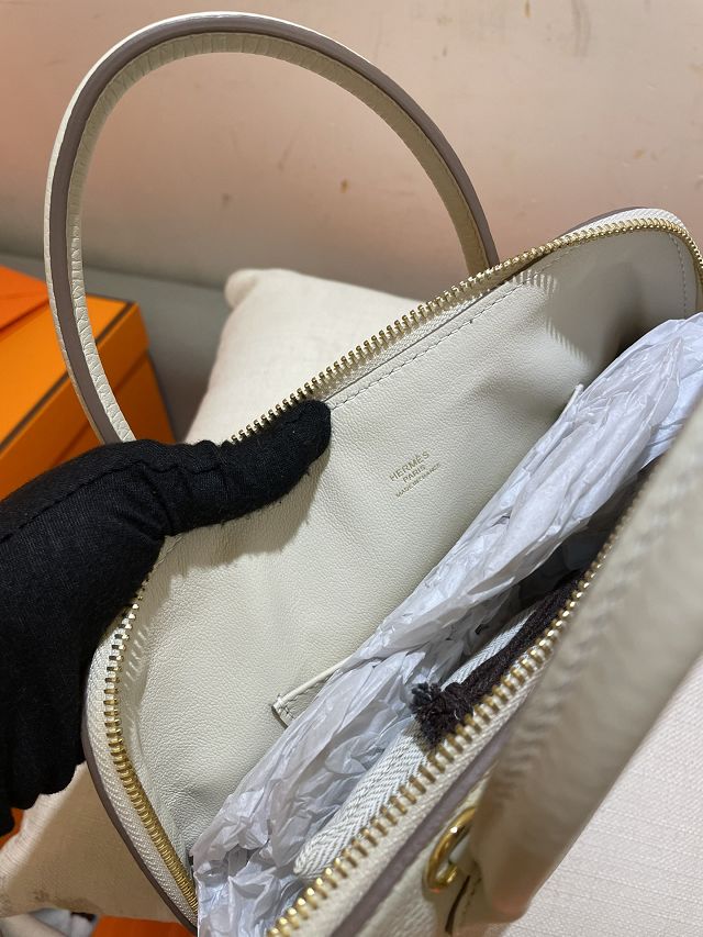 Hermes original togo leather bolide 25 bag B025 white