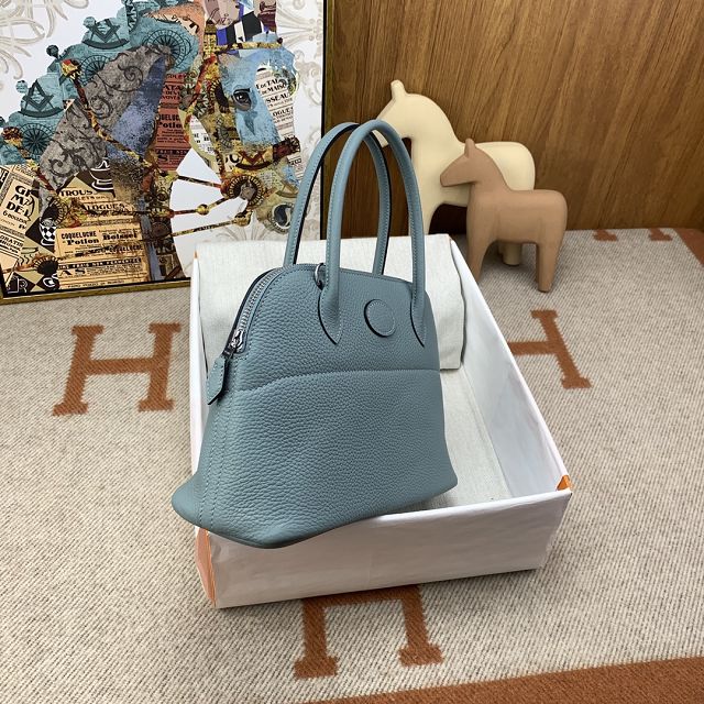 Hermes original togo leather medium bolide 31 bag B031 ciel