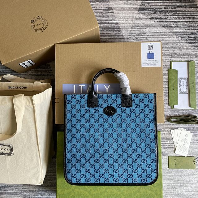 GG origianl canvas medium tote bag 550763 blue