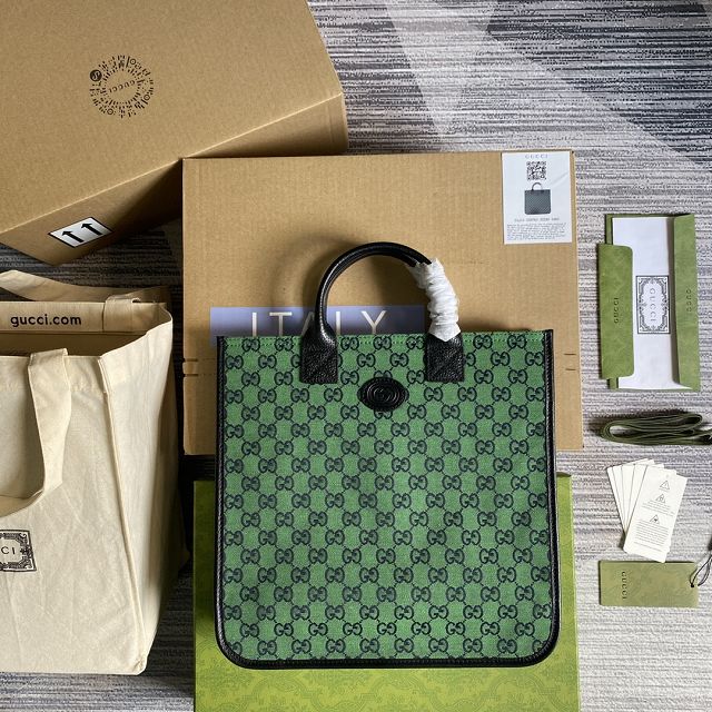 GG origianl canvas medium tote bag 550763 green