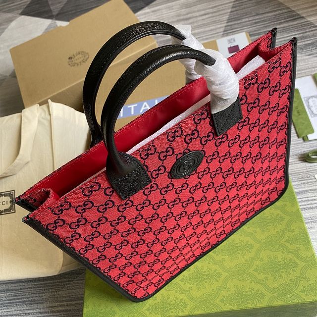 GG origianl canvas medium tote bag 550763 red