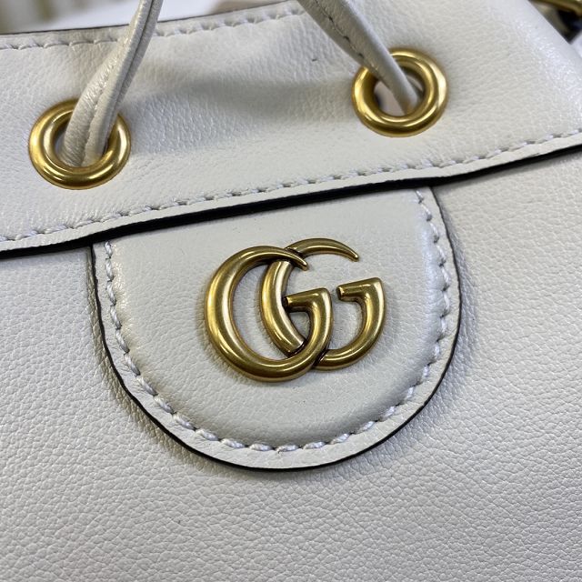 2023 GG original calfskin diana small bucket bag 724652 white