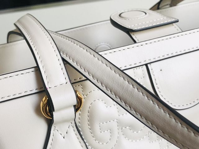 2023 GG original matelasse leather medium tote bag 631685 white