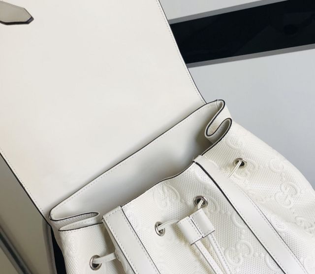 GG original embossed calfskin backpack 625770 white