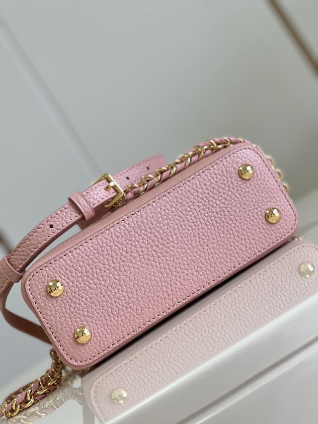 Louis vuitton original calfskin capucines mini handbag M48865 pink