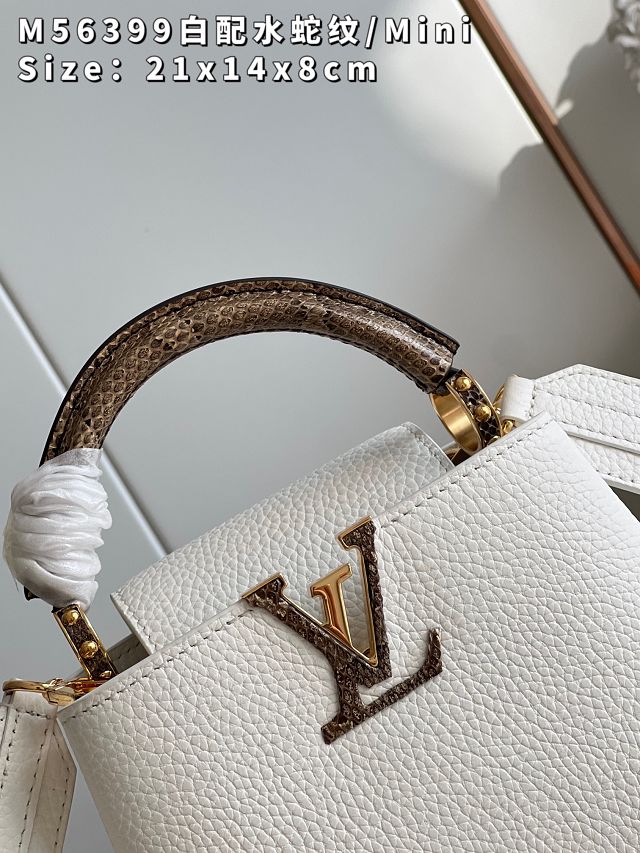 Louis vuitton original calfskin capucines mini handbag M55986 white