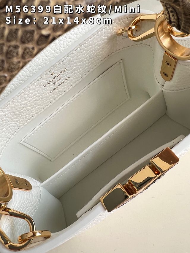 Louis vuitton original calfskin capucines mini handbag M55986 white