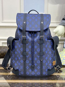 Louis vuitton original canvas christopher backpack gm M46338 blue