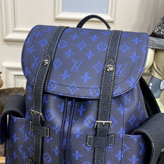 Louis vuitton original canvas christopher backpack gm M46338 blue