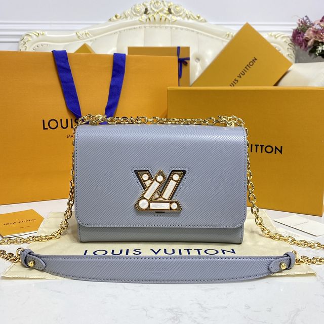 Louis vuitton original epi leather twist mm M59218 grey