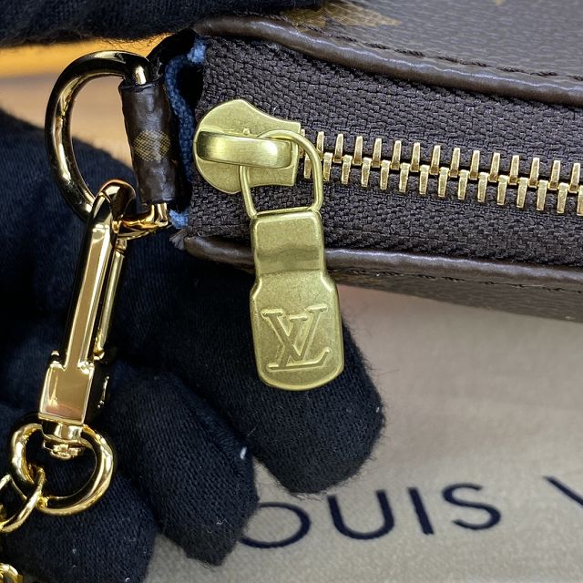 Louis vuitton original monogram canvas mini pochette M81637 blue