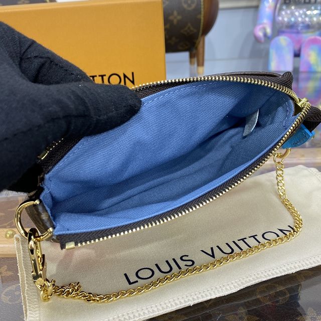 Louis vuitton original monogram canvas mini pochette M81637 blue