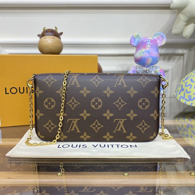 Louis vuitton original monogram canvas pochette felicie M81545 yellow