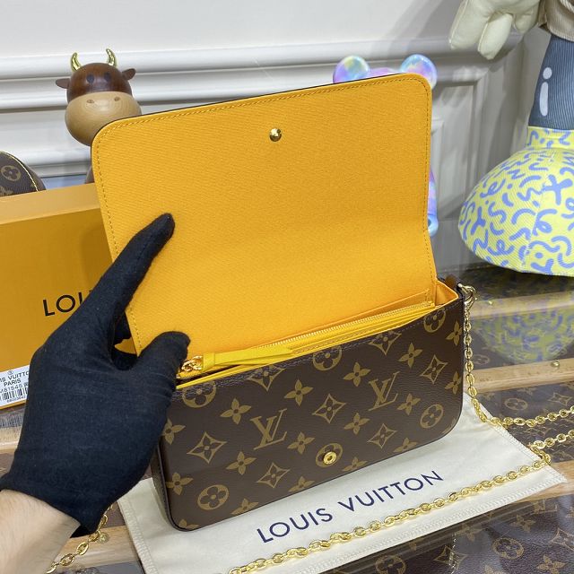 Louis vuitton original monogram canvas pochette felicie M81545 yellow