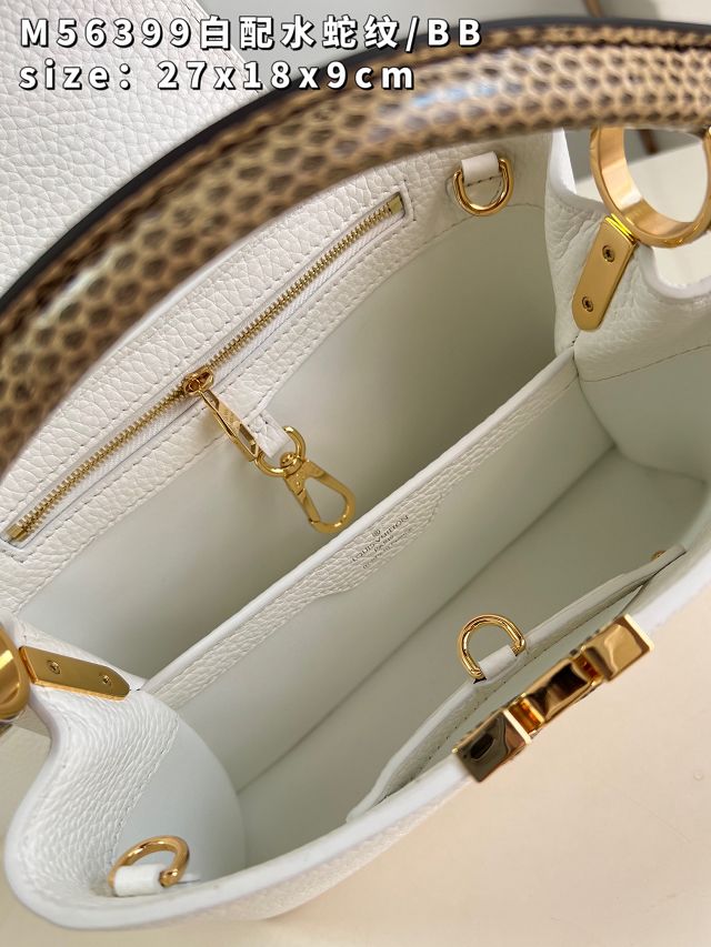 Louis vuitton original calfskin capucines BB handbag M92668 white