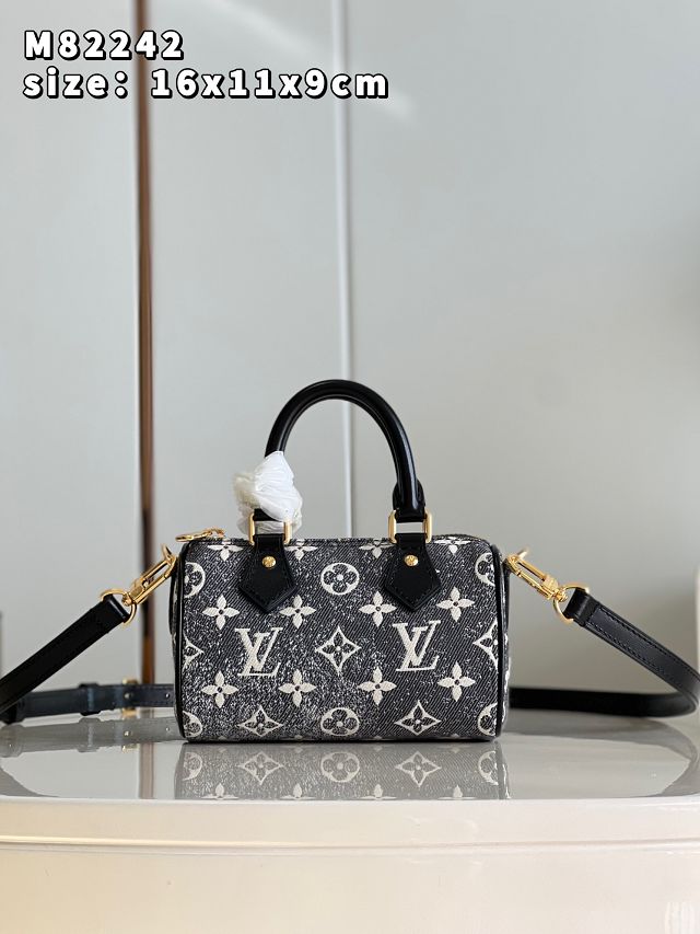 2023 Louis vuitton original denim nano speedy M82242 grey