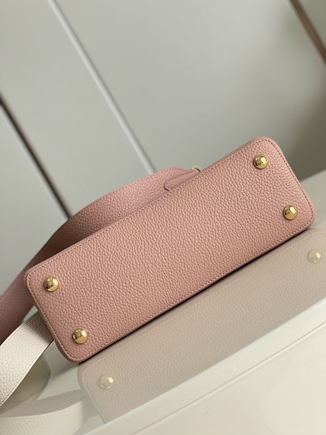 Louis vuitton original calfskin capucines mm handbag M20704 pink&white	