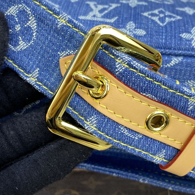 Louis vuitton original monogram denim waist bag M44466 blue