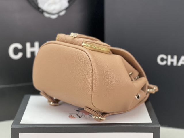 CC original grained calfskin mini backpack AS3530 apricot