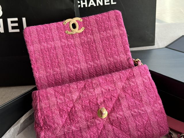 CC original tweed 19 small flap bag AS1160 pink