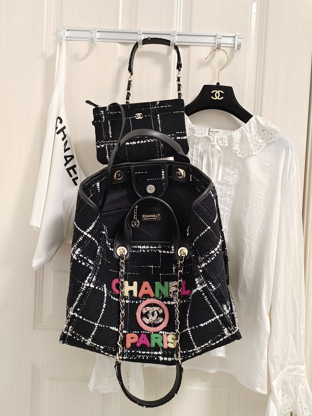 CC original tweed large shopping bag A66941 black