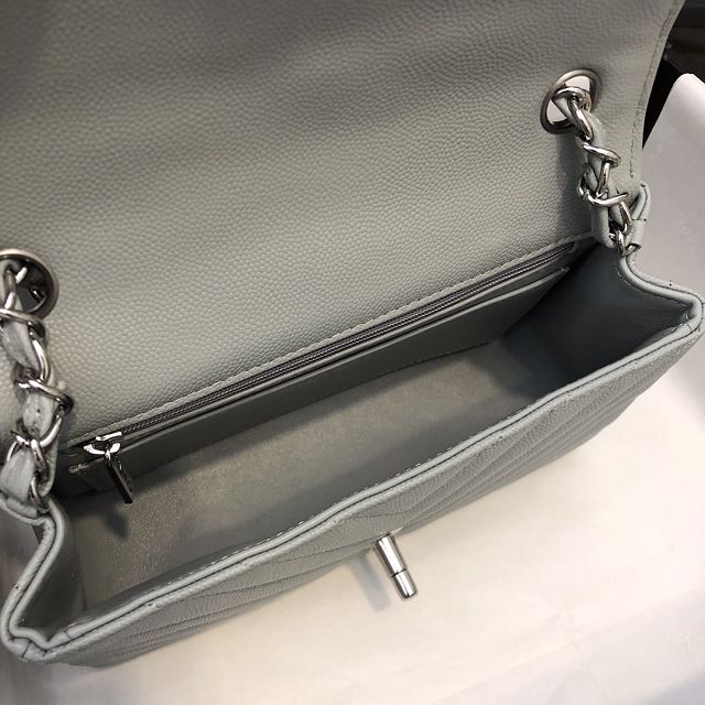 CC original grained calfskin mini flap bag A69900-3 silver