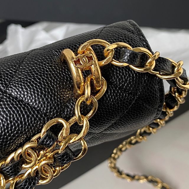 CC original grained calfskin wallet on chain AP3019 black