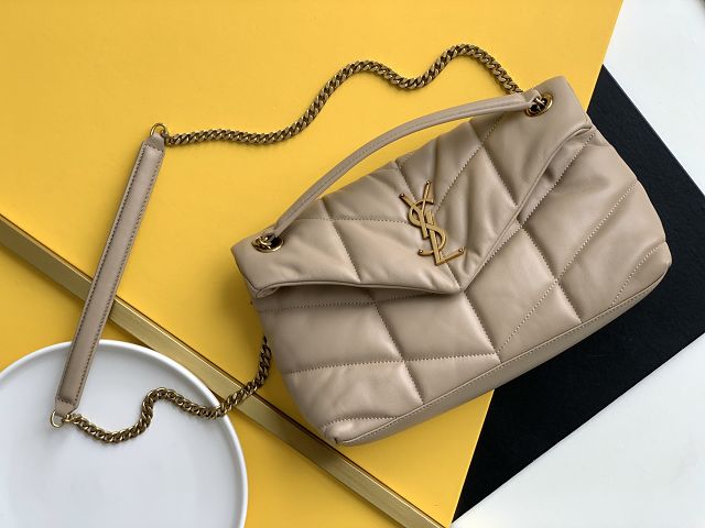 YSL original lambskin puffer medium bag 577475 apricot