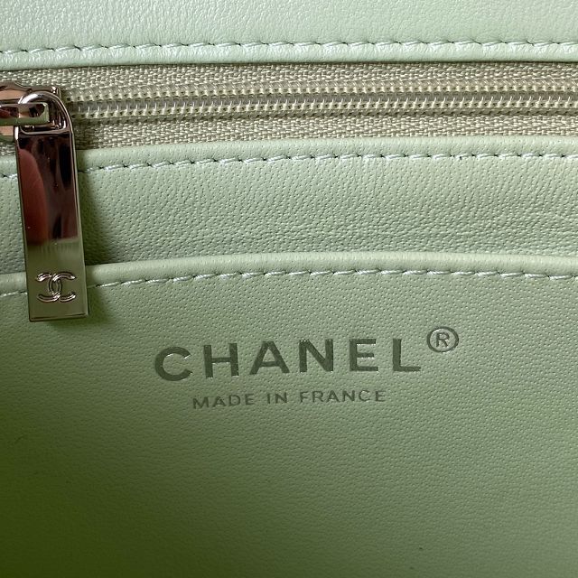 CC original lambskin nano flap bag A35200 light green