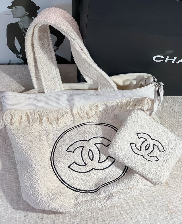 2023 CC original wool shopping bag AS3116 white