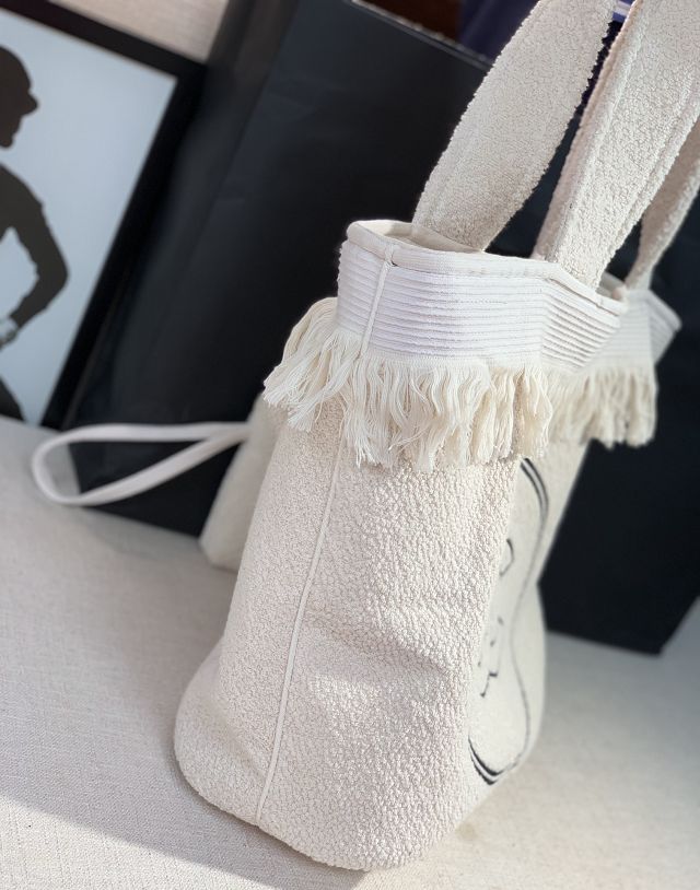 2023 CC original wool shopping bag AS3116 white