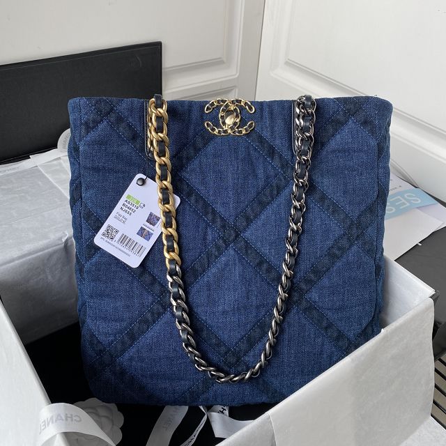 CC original denim 19 shopping bag AS3519 blue