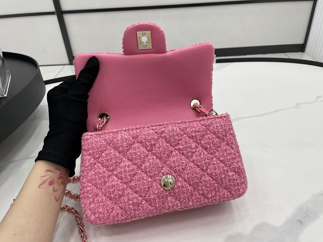 CC original tweed mini flap bag A69900 pink