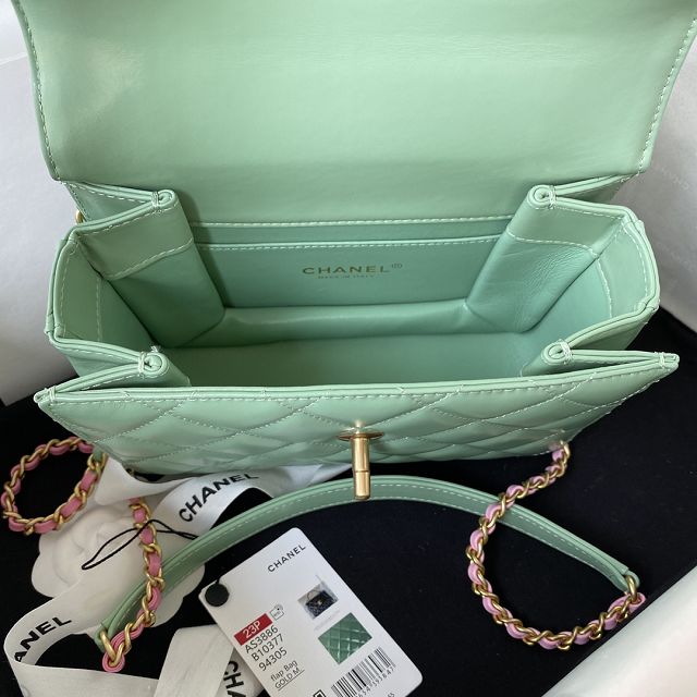 2023 CC original calfskin mini flap bag AS3886 light green