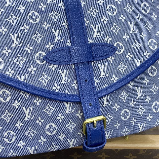 2023 Louis vuitton original monogram denim saumur mm M40666 blue