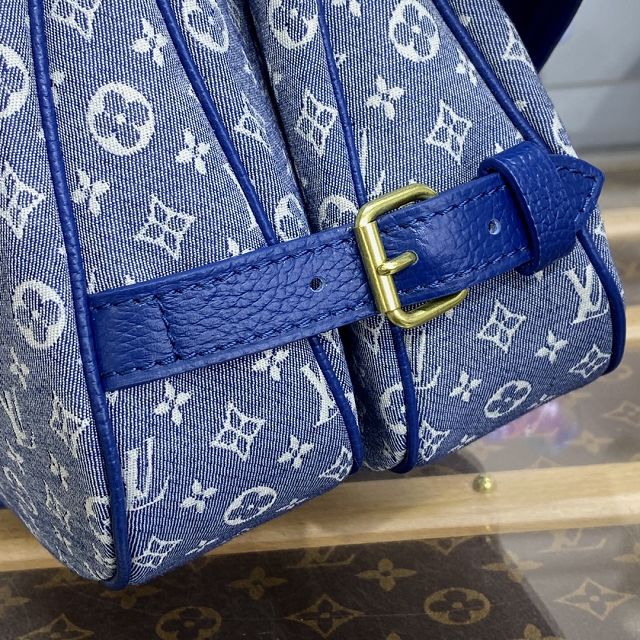 2023 Louis vuitton original monogram denim saumur mm M40666 blue