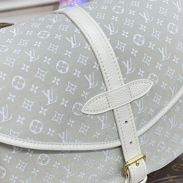 2023 Louis vuitton original monogram denim saumur mm M63753 beige