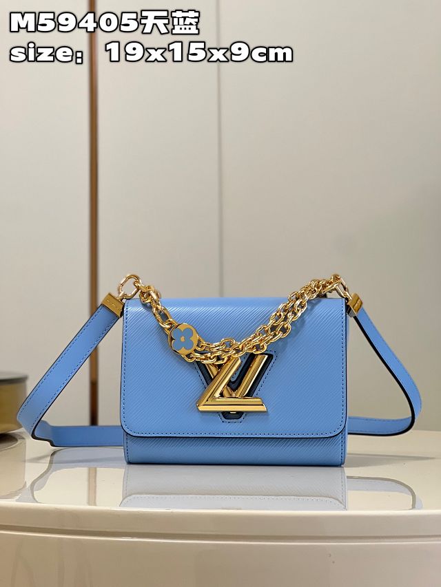 Louis vuitton original epi leather twist pm M59405 blue